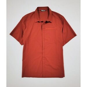 Arcteryx Skyline Short Sleeve Shirt Snap Button Up Rust Brown Mens Large